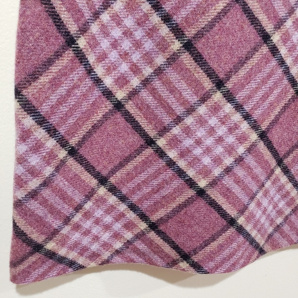Talbolts Wool Blend Skirt Size 12 Pink Plaid Academia Preppy Casual Collegiate - Picture 6 of 14